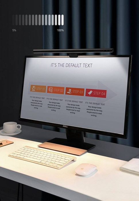 Lumière LED Baseus i-wok pour un éclairage d'écran de moniteur de bureau noir (DGIWK-B01)