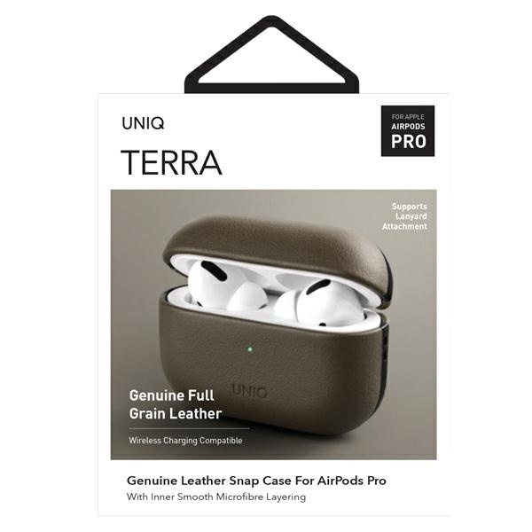 Uniq Terra AirPods Pro Echtledertasche oliv / oliv