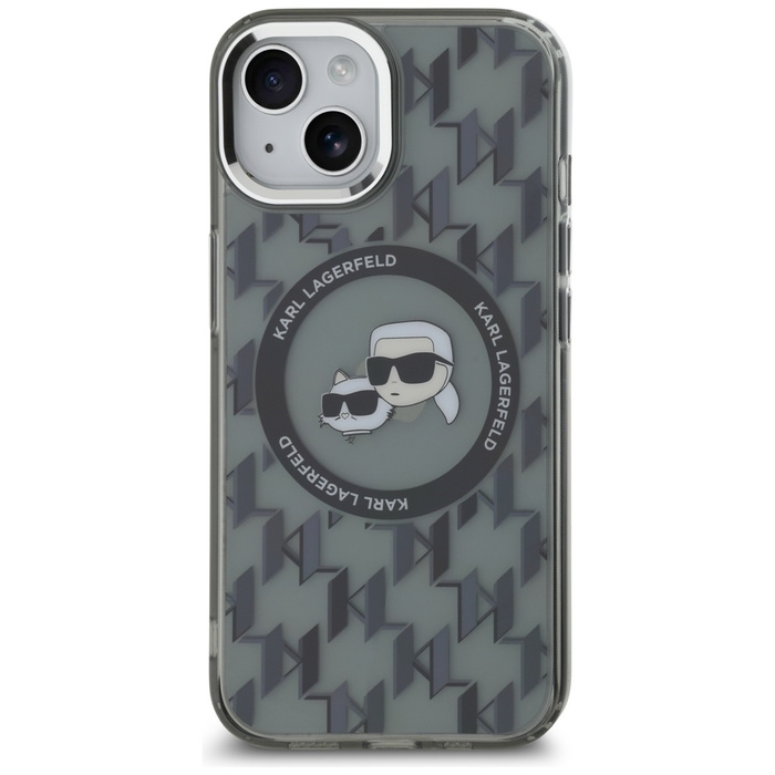 Karl Lagerfeld KLHMP15SHMCKMHK iPhone 15 6.1" czarny/black IML Monogram Karl&Choupette Head MagSafe