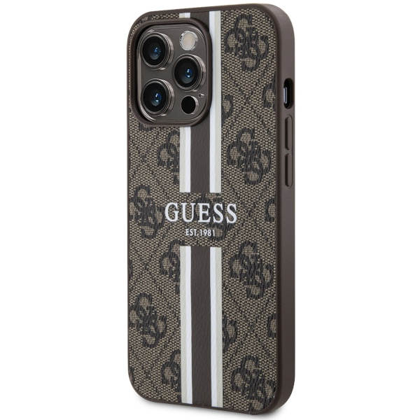 Hülle Guess GUHMP13XP4RPSW iPhone 13 Pro Max 6.7" braun/braun hartcase 4G Printed Stripes MagSafe Case