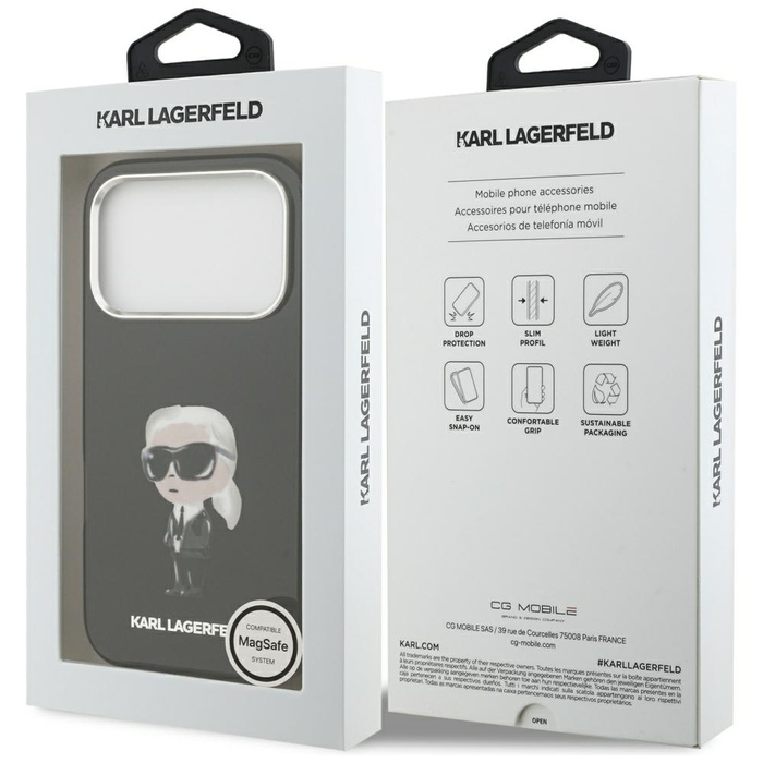 Etui Karl Lagerfeld IML Aquarelle Karl   & Logo MagSafe do iPhone 17 Pro czarny