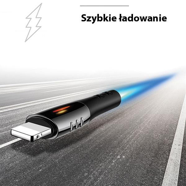 Câble Tresse USAMS Lightning U-Tone Power-off 2A Fast Charging 1.2m Noir