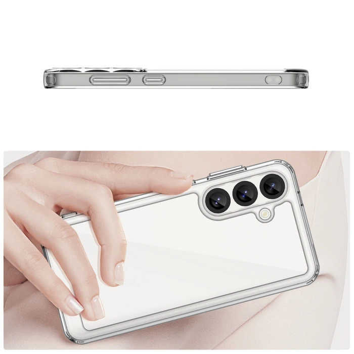 Outer Space Silikonhülle mit Gelrahmen für Samsung Galaxy S25 – Transparent und Schwarz