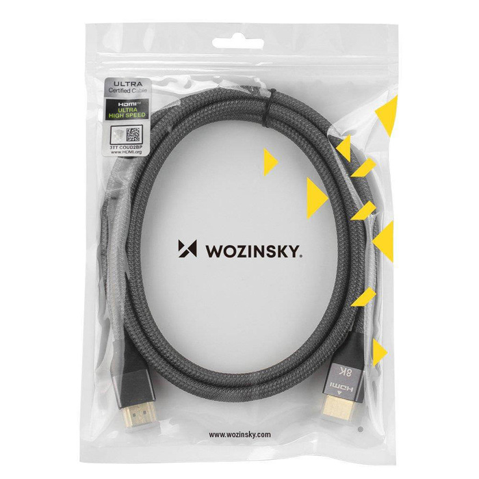 Wozinsky HDMI 2.1 8K 60 Hz 48 Gbps / 4K 120 Hz / 2K 144 Hz 5m strieborný kábel (WHDMI-50)