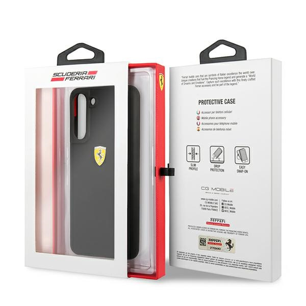 Hülle FERRARI Samsung Galaxy S21 FE Silikon Schwarz Hartcase