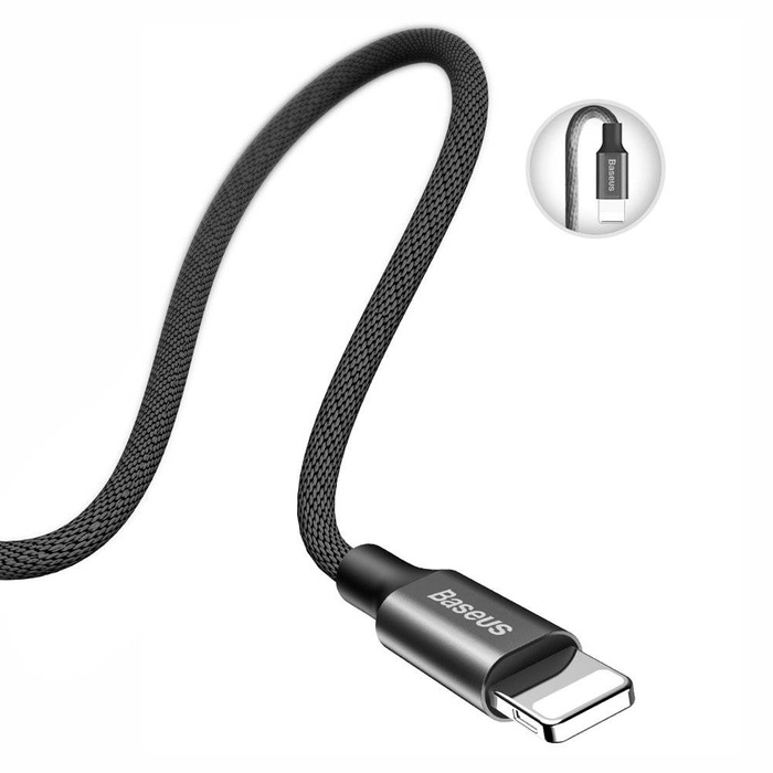 Câble Baseus Yiven tissu tressé USB / Lightning 1.2M noir (CALYW-01)