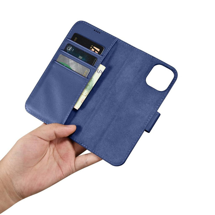 iCarer Wallet Case 2in1 iPhone 14 Plus Flip Leather Cover Anti-RFID blue (WMI14220727-BU)