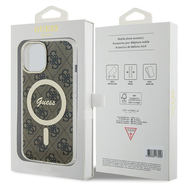 Guess GUHMP15SH4STW iPhone 15 / 14 / 136.1" brązowy/brown hardcase IML 4G MagSafe