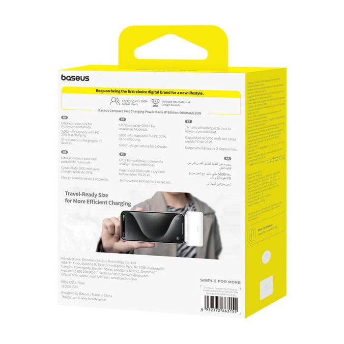 Powerbank OS-Baseus Compact IP 5000mAh 20W (biały)