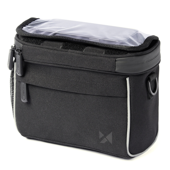 Wozinsky borsa da manubrio per bicicletta borsa a tracolla per bici nera (WBHBB-01)