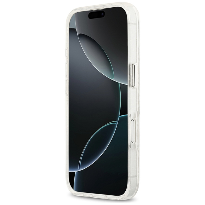 Etui Karl Lagerfeld IML Glitter Karl &   Choupette Heads Logo MagSafe do iPhone 17 szary