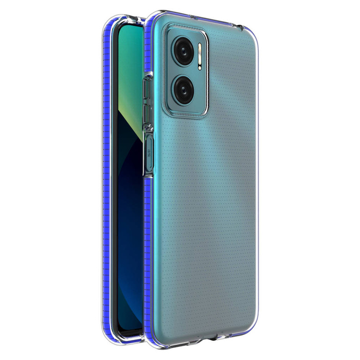 Pružinový Case gelový kryt pouzdro s barevným rámečkem pro Xiaomi Redmi 10 tmavě modrý