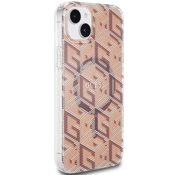 Etui Guess GUHMP15MHGCUSTGW iPhone 15 Plus / 14 Plus 6.7" brązowy/brown hardcase IML GCube MagSafe Case