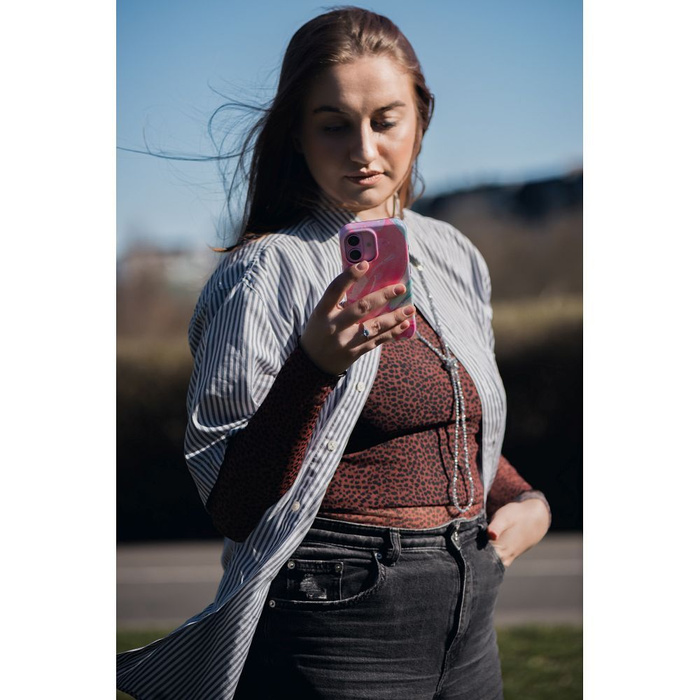 Etui na iPhone 16 PRO MAX Forcell F-Protect Mirage zgodny z MagSafe Military Drop-Test pink marble