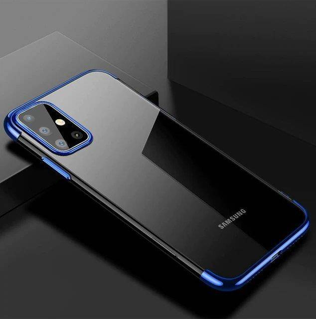 Custodia protettiva in gel TPU trasparente per Samsung Galaxy A72 4G blu