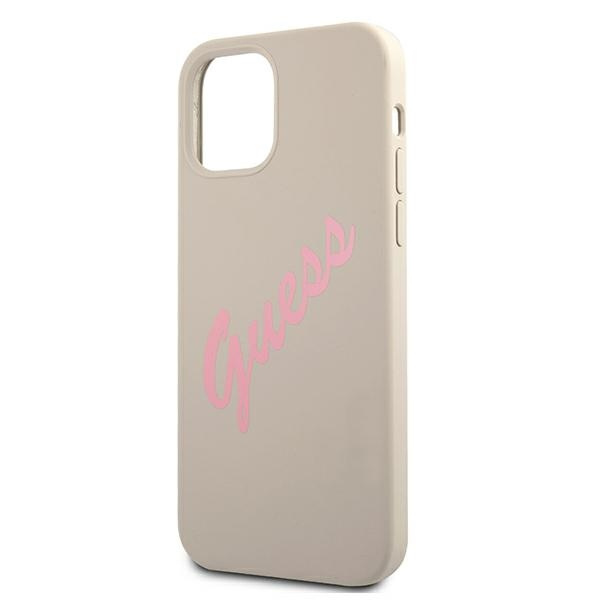 Case GUESS Apple iPhone 12 Pro Max Silicone Vintage Grey Pink Hardcase