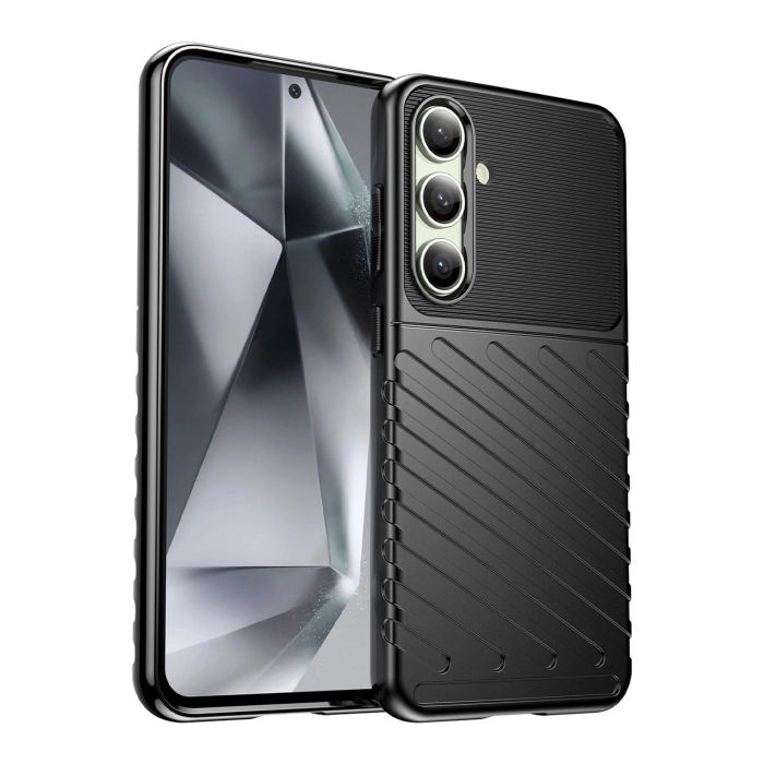 Thunder Case Hülle für Samsung Galaxy S24 FE Silikon Panzerhülle - Schwarz