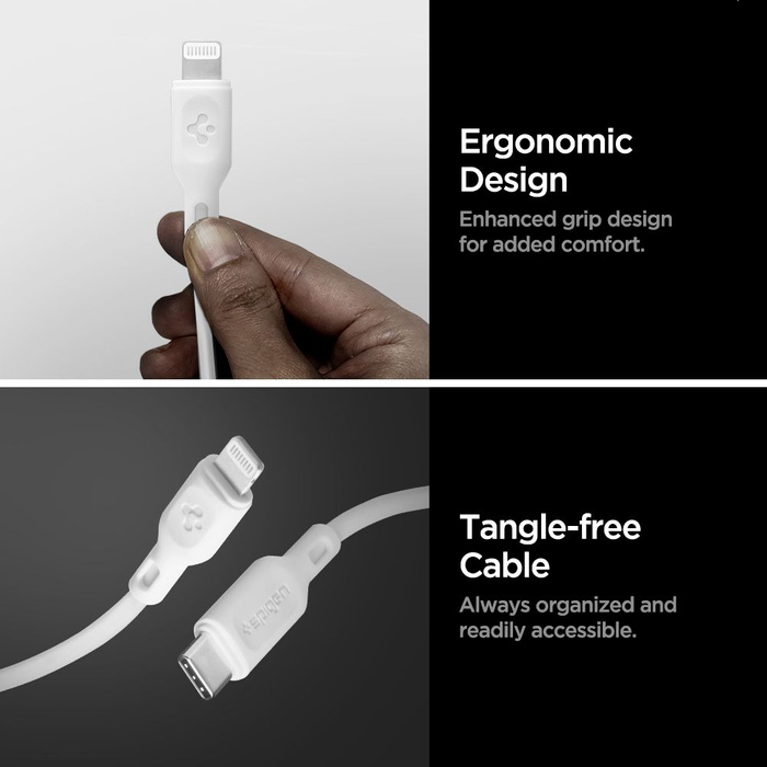 Kabel Spigen DURASYNC MFI BELEUCHTUNGSKABEL 2ER-PACK 100CM WEISS
