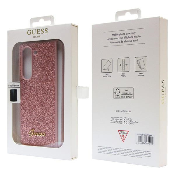 Case Guess GUHCZFD5HGGSHP F946 Galaxy Z Fold 5 pink/pink hardcase Glitter Script Case
