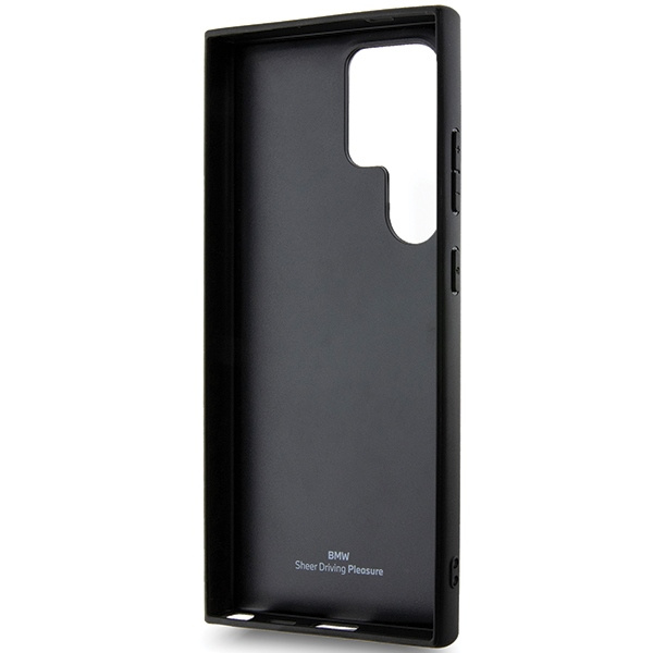 Funda BMW BMHCS24L23RCGPK Samsung Galaxy S24 Ultra S928 negro/negro durocase Signature Cuero Cruce de Líneas Patrón Case