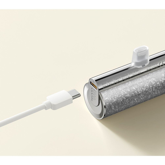 Powerbank Veger PlugOn (W0573) PD QC3.0 2,4A 12W 5000 mAh z wbudowanym złączem Typ C srebrny