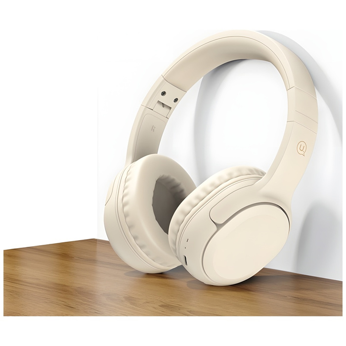 USAMS Słuchawki Bluetooth 5.3 nauszne Yun Series beżowy/beige TDLYEJYX02 (USAMS-YG23)