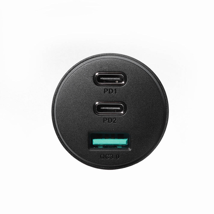 Chargeur voiture Joyroom 70W avec 3 ports : USB, 2 x USB C noir (JR-CL26)