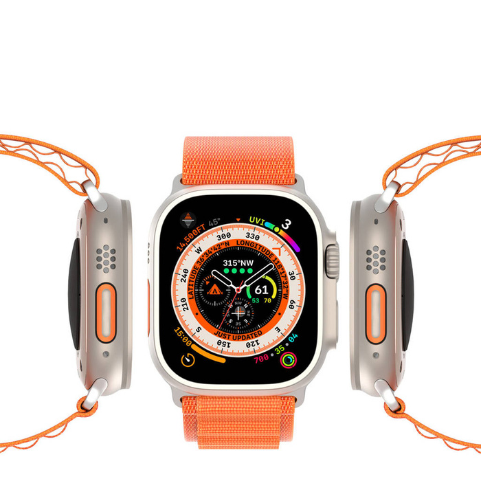 Sportovní řemínek s přezkou pro Apple Watch Ultra/8/7/6/SE/5/4/3/2/1 (42, 44, 45, 49 mm) Dux Ducis Strap GS verze – oranžový