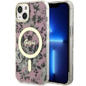 Cover Guess GUHMP14MHCFWSP iPhone 14 Plus 6,7" rosa/rosa rigidocase Fiore MagSafe Case