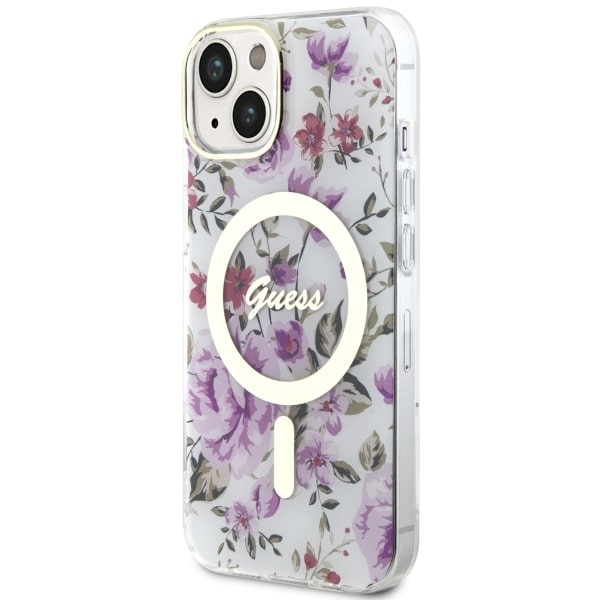 Funda Guess GUHMP14SHCFWST iPhone 14 6.1" transparente durocase Flor MagSafe Case