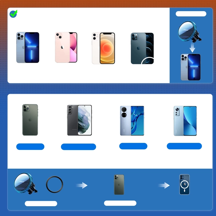 Joyroom Qi Kabelloses Induktionsladegerät 15 W (MagSafe-kompatibel für iPhone) Lüftungsöffnung Silber (JR-ZS291)