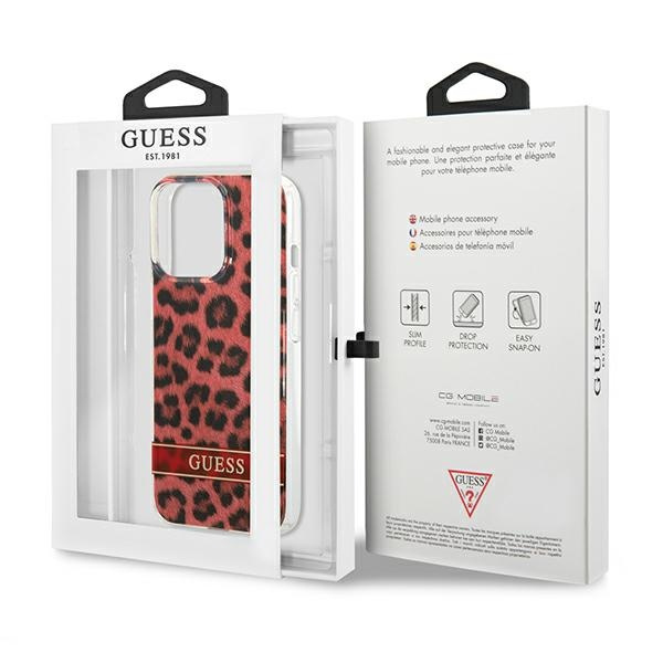 Case GUESS Apple iPhone 13 13 Pro Leopard Red Hardcase