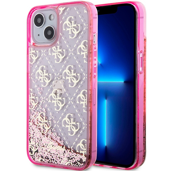 Case Guess GUHCP14SLC4PSGP iPhone 14 6.1" pink/pink hardcase Liquid Glitter 4G Transculent Case