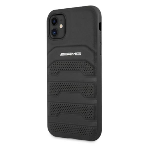 AMG AMHCN61GSEBK iPhone 11 6.1" schwarz/schwarz hartcase Leder Debossed Lines