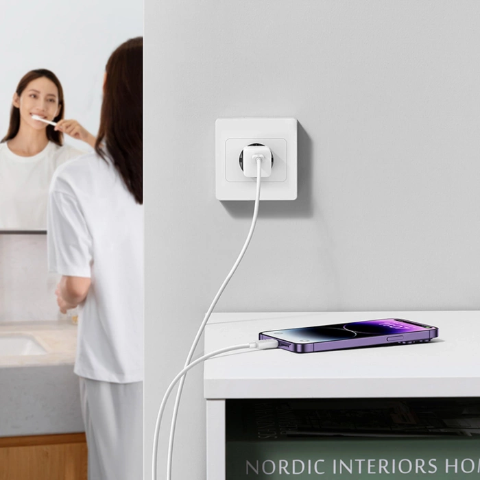 Baseus GaN5 30W USB-C Mini-Wandladegerät - Weiß