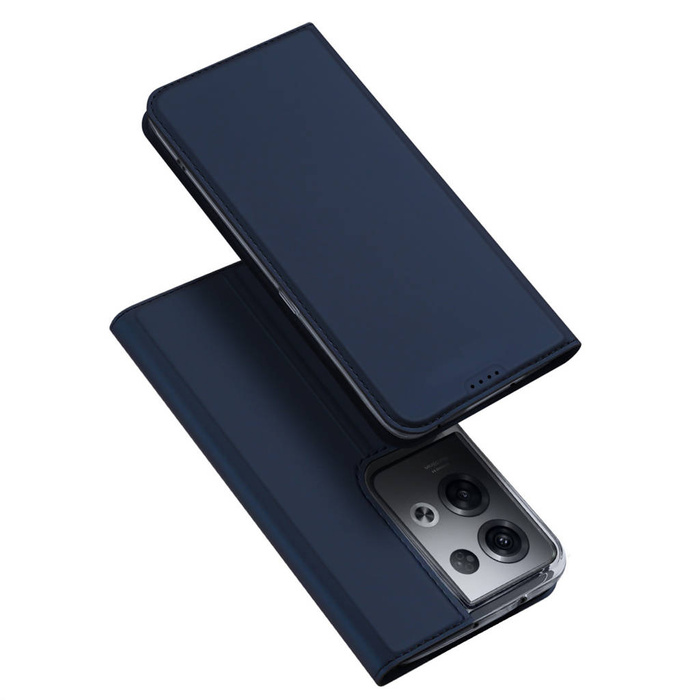 Custodia Dux Ducis Skin Pro per Oppo Reno 8 Pro flip cover card wallet stand blu