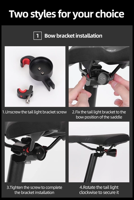 Rockbros Q5 Fahrradrücklicht mit intelligentem Stoppsystem – Schwarz