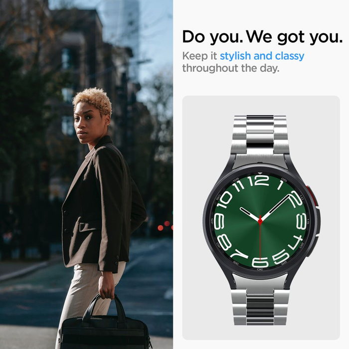 Řemínek Spigen Moderní řemínek Samsung Galaxy Watch 6 Classic (47 mm) Stříbrný Case