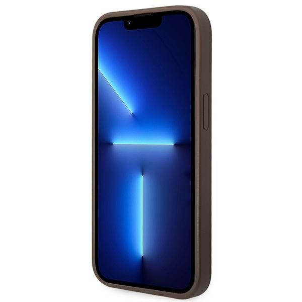 Hülle Guess iPhone 14 Plus 6,7" braun/braun hart case 4G Stripe Kollektion