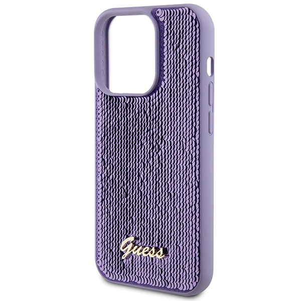 Etui Guess GUHCP15LPSFDGSU iPhone 15 Pro 6.1" fioletowy/purple hardcase Sequin Script Metal Case