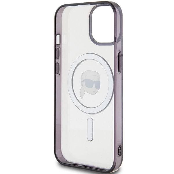 Etui Karl Lagerfeld KLHMP15SHKHNOTK iPhone 15 6.1" transparent hardcase IML Karl`s Head MagSafe Case