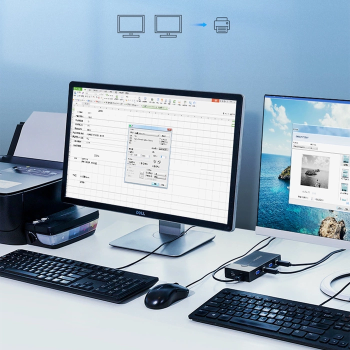 UGREEN 2-portový prepínač VGA KVM čierny