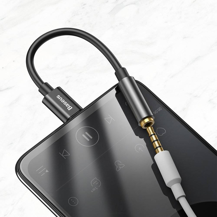 Adaptateur casque Baseus L54 USB-C vers jack audio 3,5 mm DAC 24 bits 48 KHz noir (CATL54-01)