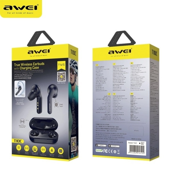 Casque AWEI - Station d'accueil Bluetooth 5.0 T10C TWS - Noir