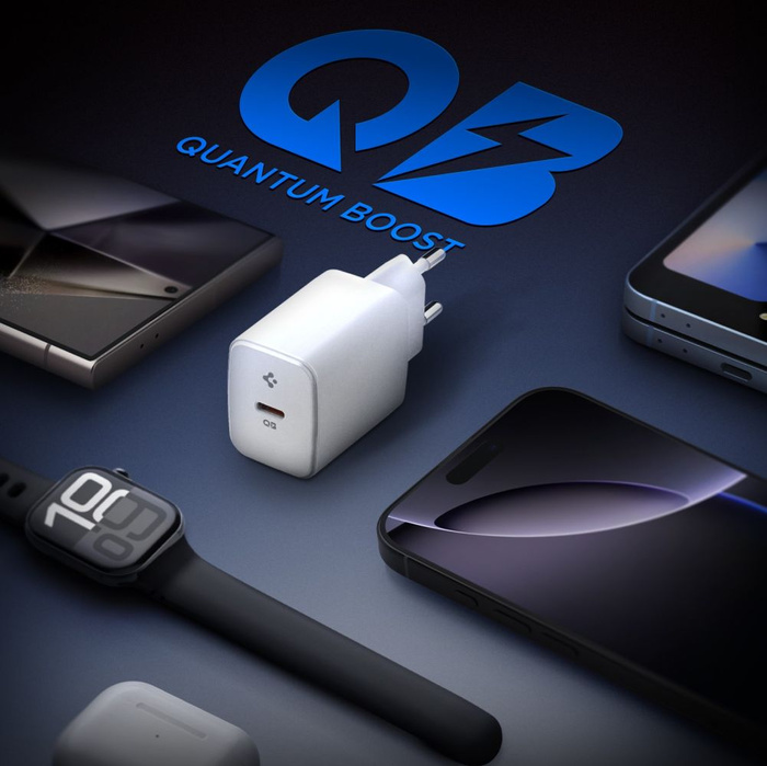 SPIGEN ESSENTIAL EE201EU 1-PORT NETZWERKLADGERÄT 20W WEISS