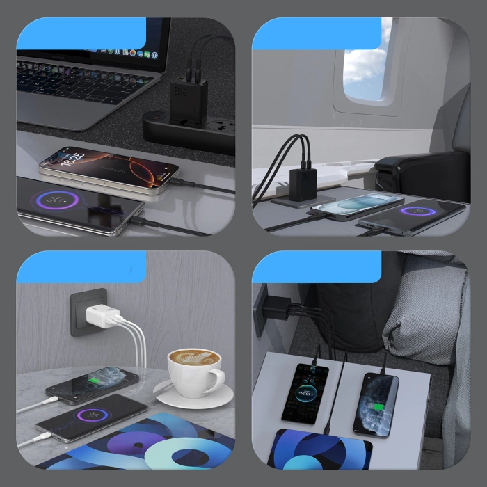 Dudao A29C 65W GaN Wandladegerät + USB-C Kabel - Schwarz