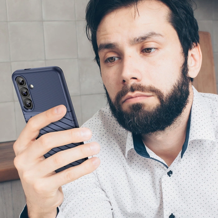 Thunder Case Hülle für Samsung Galaxy S25+ Silikon Panzerhülle - Blau