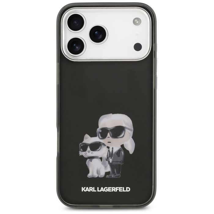 Etui Karl Lagerfeld IML Aquarelle Karl   & Choupette & Logo MagSafe do iPhone 17 Pro czarny