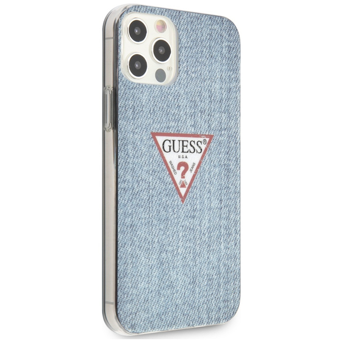 Telefontok GUESS Apple iPhone 12 12 12 Pro Jeans Collection GUHCP12MPCUJULLB Kék keménytáska