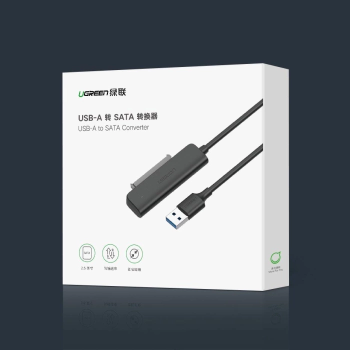 Ugreen HDD SSD 2,5'' SATA III 3.0 - USB 3.2 Gen 1 (USB 5 Gbit/s) Adapter schwarz (70609 CM321)